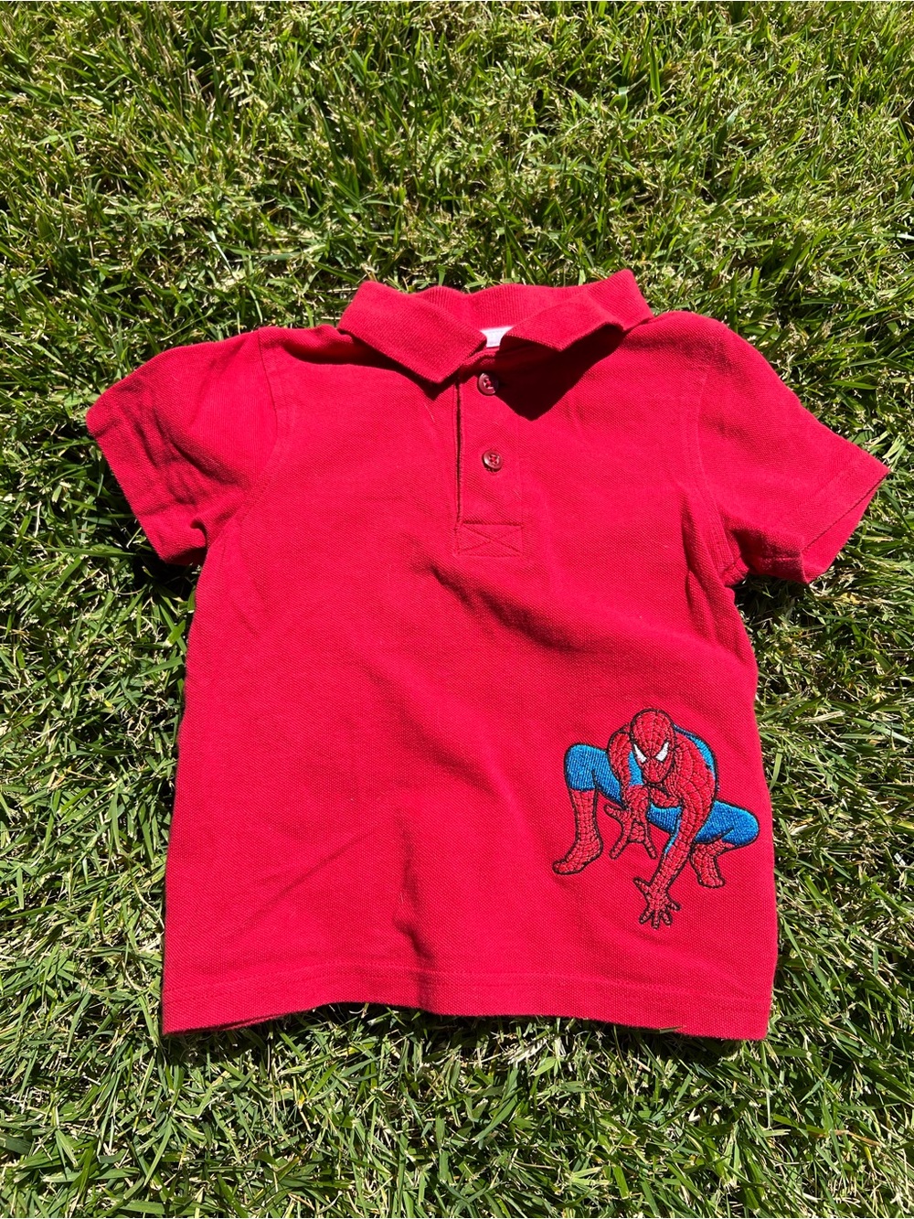 Boys Red Spider-Man Polo Shirt